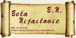 Bela Mijailović vizit kartica